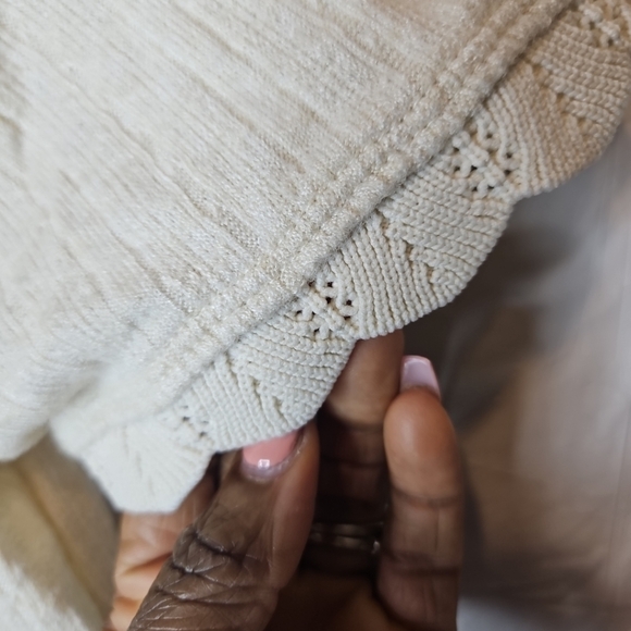 🎁 Atelier By Kirious Front Button  Cable Knit Shirt Top Cream Breathable Size L - Picture 9 of 16